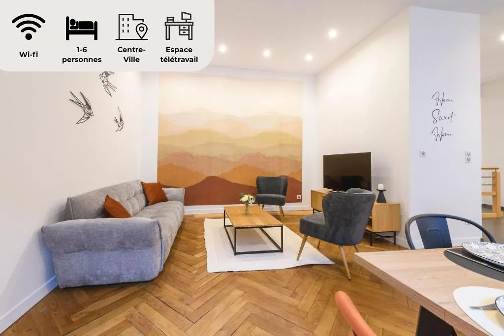 Souplex Chic Et Cosy Familles Et Pros, Roanne Apartment